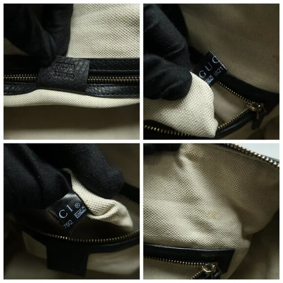 GUCCI Boston Black Leather Satchel 714-033125 - Picture 10 of 12